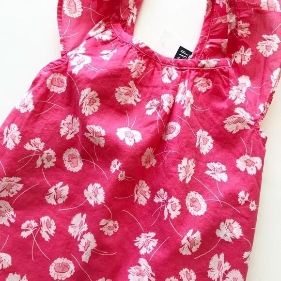 Baby Gap NWT pink floral flutter sleeve top 18-24m - Picture 2 of 3